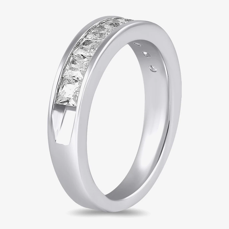 (F / Si2) Womens 1 1/2 CT. Lab Grown White Diamond 10K Gold Anniversary Band