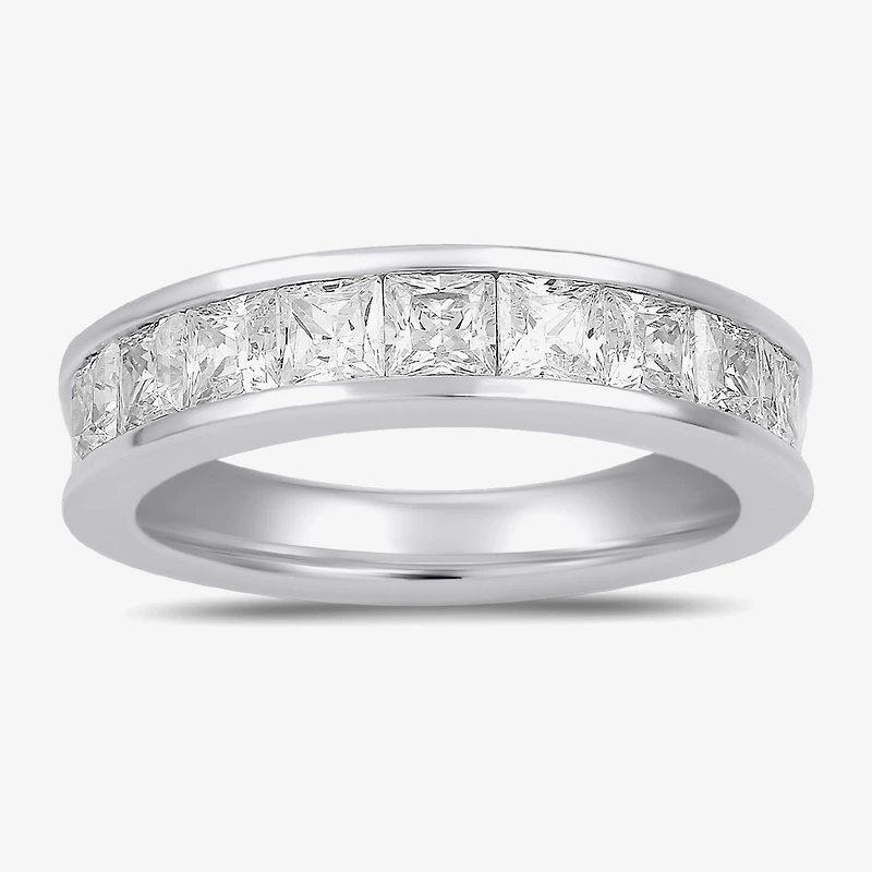 (F / Si2) Womens 2 CT. Lab Grown White Diamond 10K Gold Anniversary Band