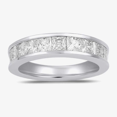 (F / Si2) Womens 2 CT. Lab Grown White Diamond 10K Gold Anniversary Band