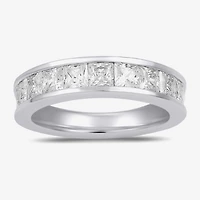 (F / Si2) Womens 2 CT. Lab Grown White Diamond 10K Gold Anniversary Band