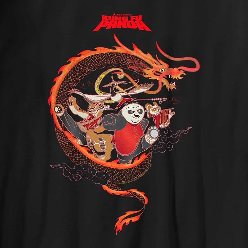 Kung Fu Panda Little & Big Kid Boys Crew Neck Short Sleeve Regular Fit Graphic T-Shirt