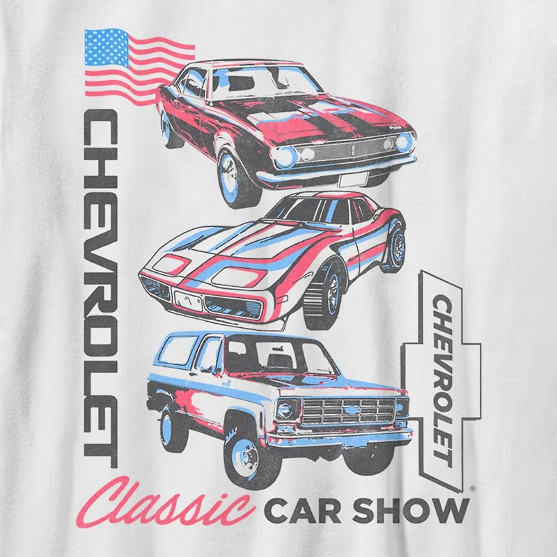Chevrolet Little & Big Kid Boys Crew Neck Short Sleeve Flag Regular Fit Graphic T-Shirt