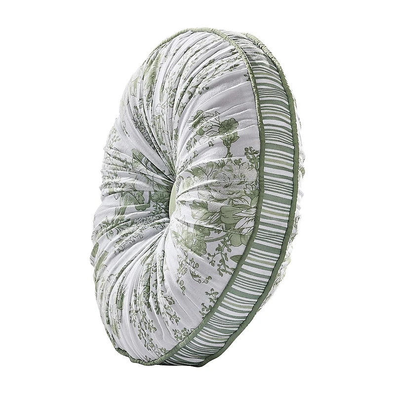 Laurel Manor Toile Garden Round Throw Pillow