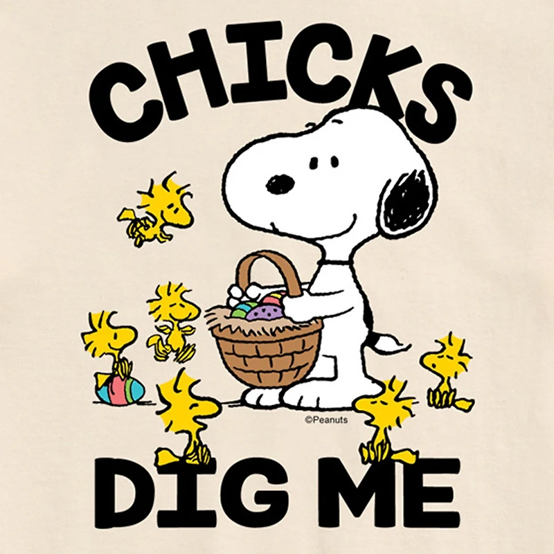 Mens Short Sleeve Peanuts Easter Graphic T-Shirt