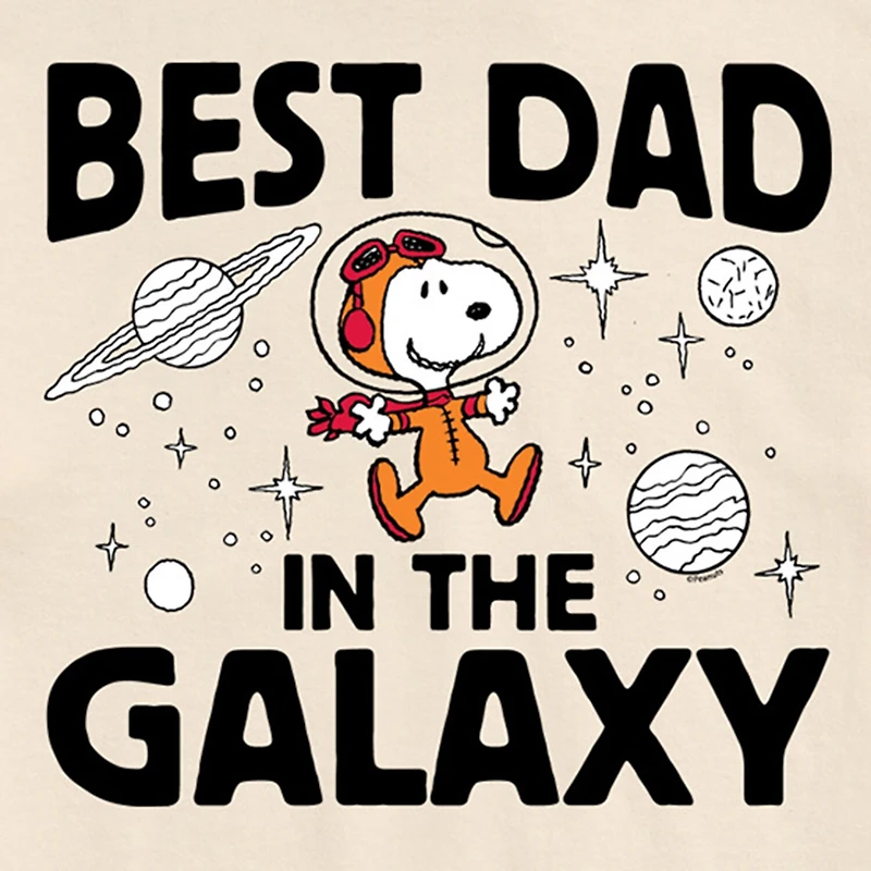 Mens Short Sleeve Peanuts Best Dad Graphic T-Shirt