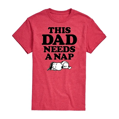Mens Short Sleeve Peanuts Dad Nap Graphic T-Shirt