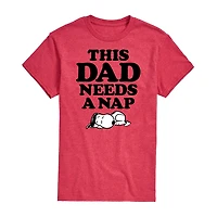 Mens Short Sleeve Peanuts Dad Nap Graphic T-Shirt