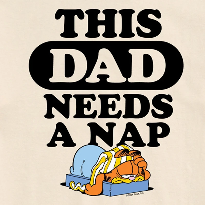 Mens Short Sleeve Garfield Dad Nap Graphic T-Shirt