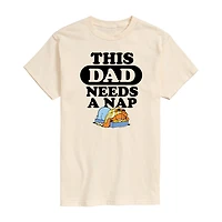 Mens Short Sleeve Garfield Dad Nap Graphic T-Shirt