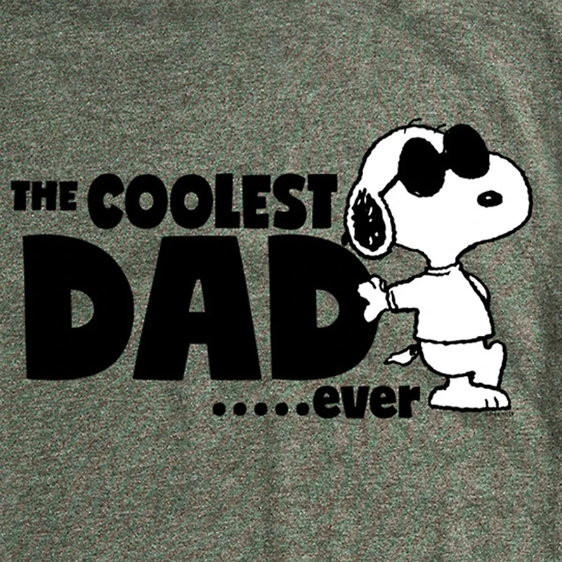 Mens Short Sleeve Peanuts Coolest Dad Graphic T-Shirt