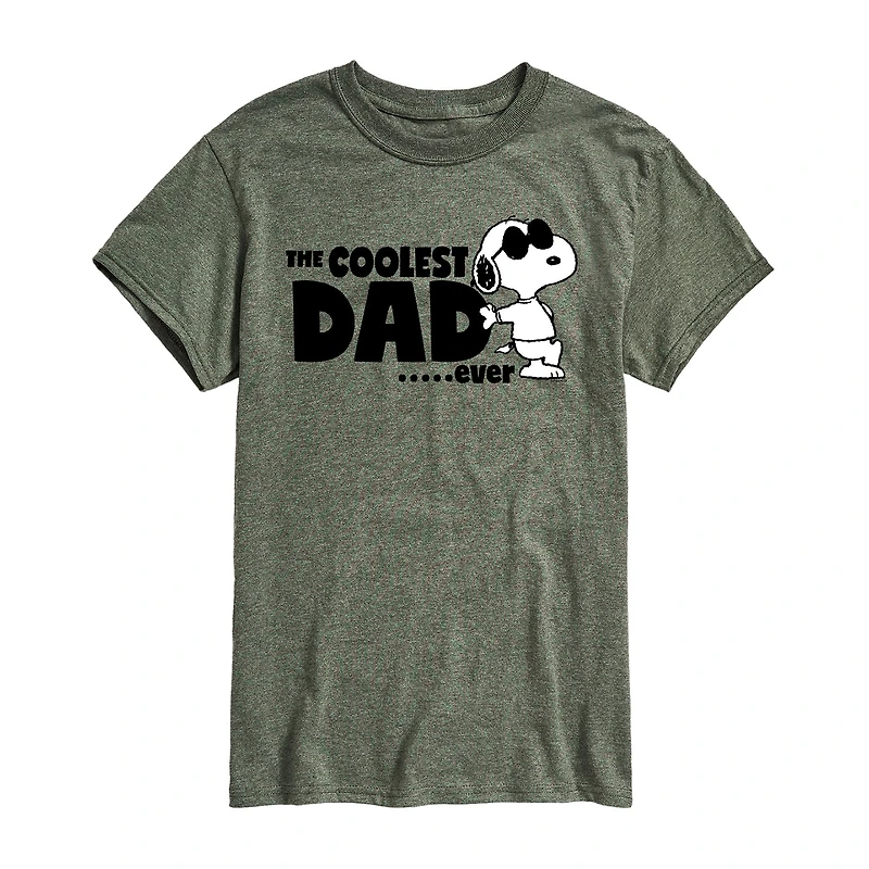 Mens Short Sleeve Peanuts Coolest Dad Graphic T-Shirt