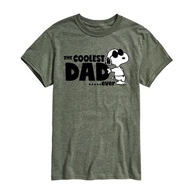 Mens Short Sleeve Peanuts Coolest Dad Graphic T-Shirt