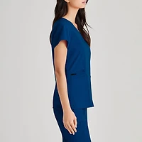 Barco Unify But167 Purpose 4-Pocket Womens Plus Tall V Neck Short Sleeve Stretch Fabric Moisture Wicking Wrinkle Resistant Scrub Top