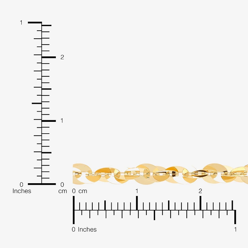Womens 10K Gold 7.5 Inch Fashion Chain Bracelet