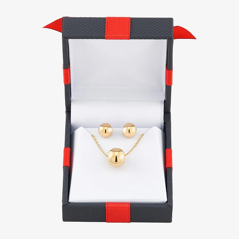 Made in Italy Womens 14K Gold Over Silver Round 2-pc. Jewelry Set