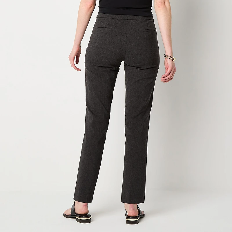 Liz Claiborne Lisa Womens Straight Mid Rise Pull-On Pant