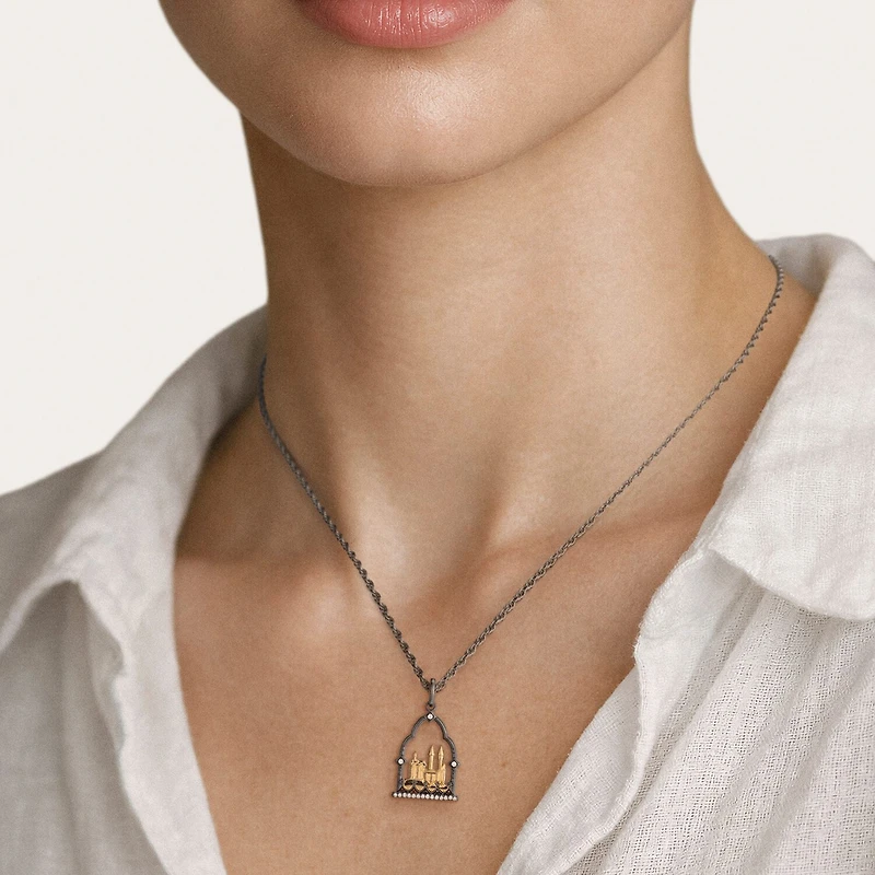 Harry Potter (F / Si2) Womens Diamond Accent Lab Grown White Diamond 14K Two Tone Gold Over Silver 16 Inch Pendant Necklace