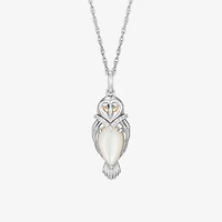 Harry Potter (F / Si2) Womens Diamond Accent Genuine White Mother Of Pearl 14K Two Tone Gold Over Silver 16 Inch Pendant Necklace