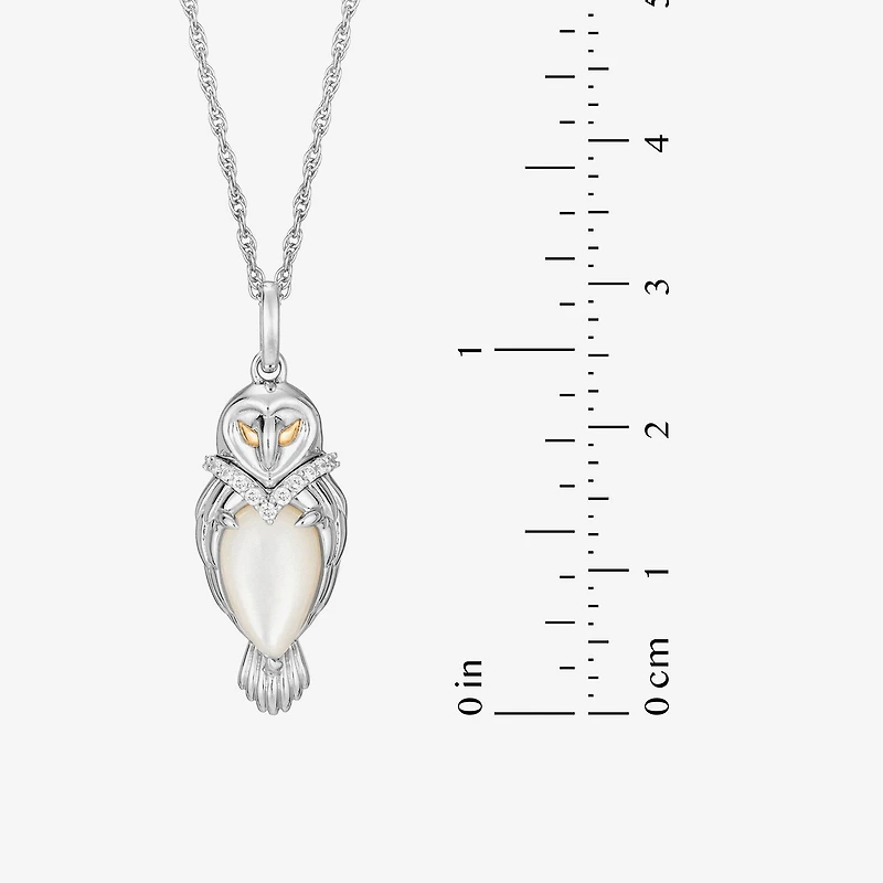 Harry Potter (F / Si2) Womens Diamond Accent Genuine White Mother Of Pearl 14K Two Tone Gold Over Silver 16 Inch Pendant Necklace