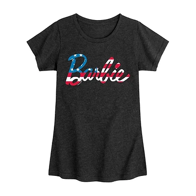 Little & Big Kid Girls Crew Neck Short Sleeve Regular Fit Barbie Graphic T-Shirt