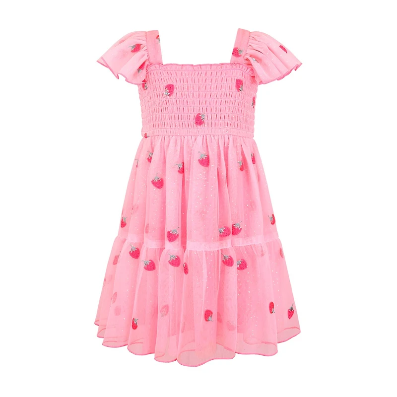Lilt Little Girls Short Sleeve Flutter A-Line Dress