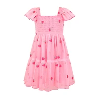 Lilt Little Girls Short Sleeve Flutter A-Line Dress