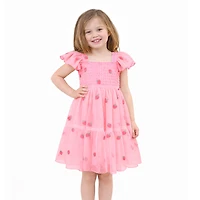 Lilt Little Girls Short Sleeve Flutter A-Line Dress