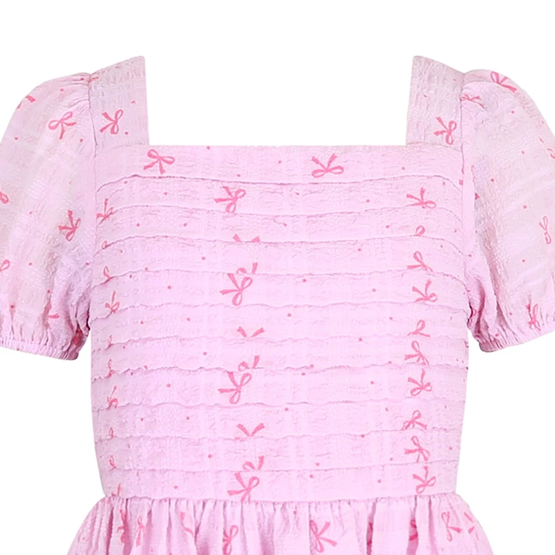 Lilt Big Kid Girls Short Sleeve Puffed A-Line Dress