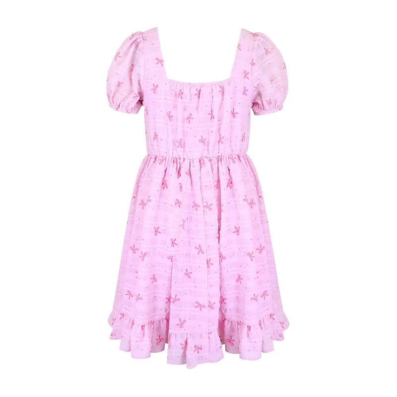 Lilt Big Kid Girls Short Sleeve Puffed A-Line Dress