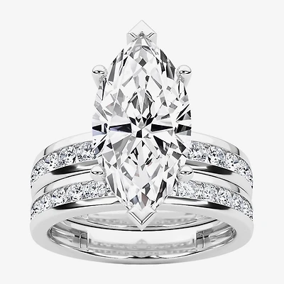 Grown Gorgeous (F / Vs2) Womens / Ct. T.W. Lab White Diamond 14K Gold Marquise Side Stone Bridal Set
