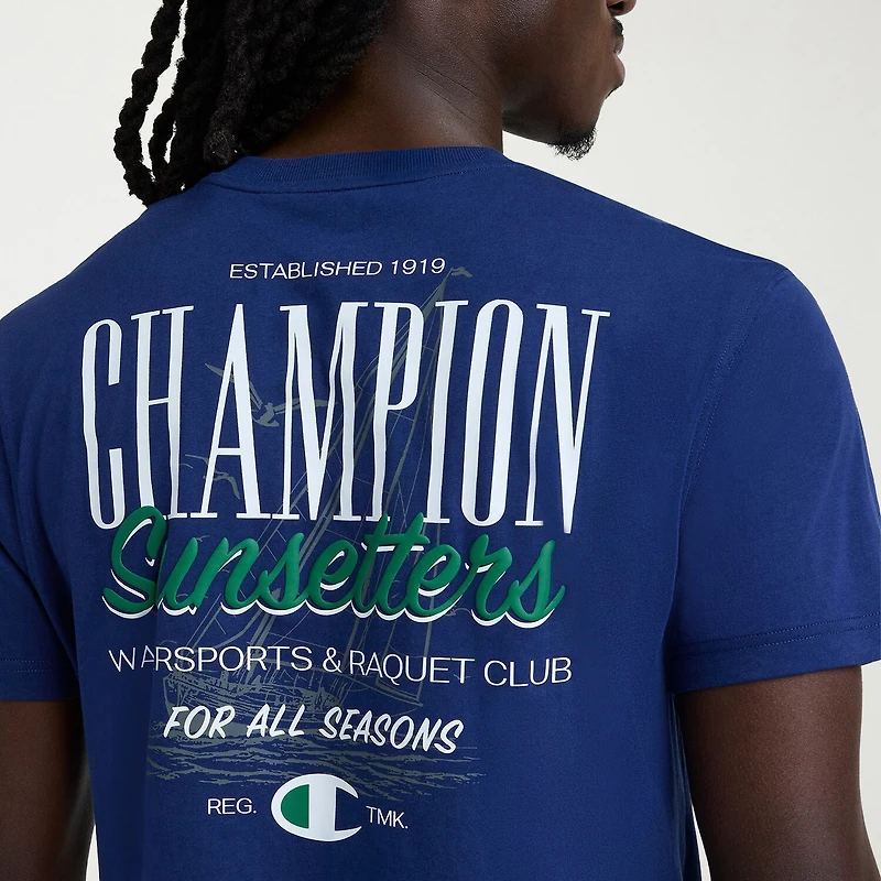 Champion Mens Crew Neck Short Sleeve Regular Fit Graphic T-Shirt