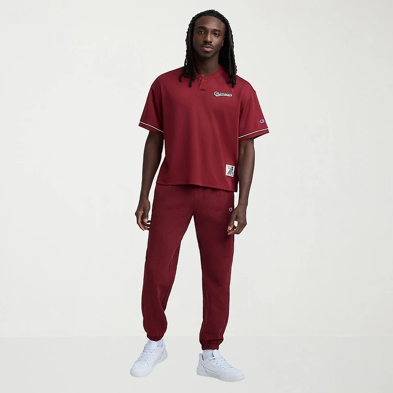 Champion Mens Short Sleeve Regular Fit Henley Shirt
