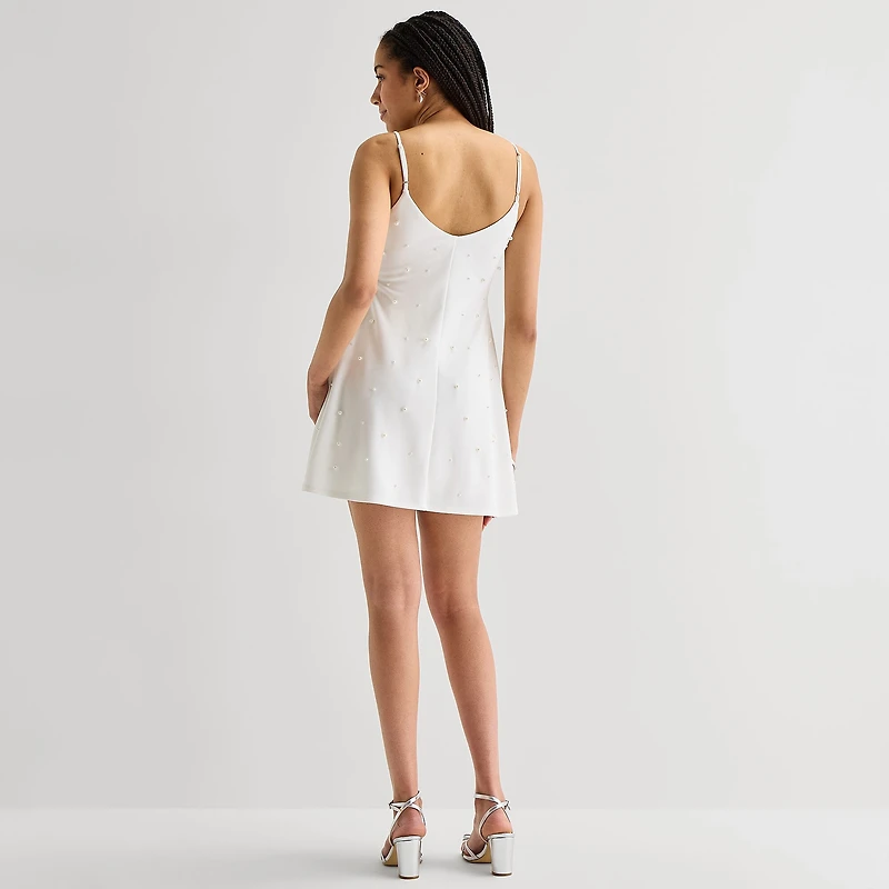 City Triangle Womens Juniors Sleeveless A-Line Dress