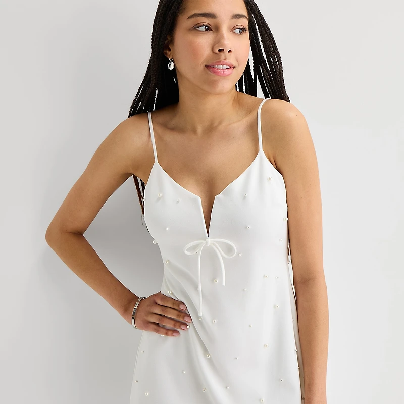 City Triangle Womens Juniors Sleeveless A-Line Dress