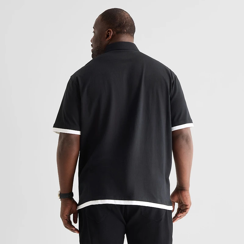 Shaquille O'Neal XLG™ Mens Short Sleeve Regular Fit Big and Tall Button-Down Shirt