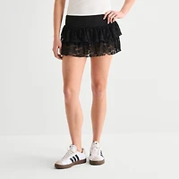 Forever 21 Womens Juniors Mid Rise Flared Skirt
