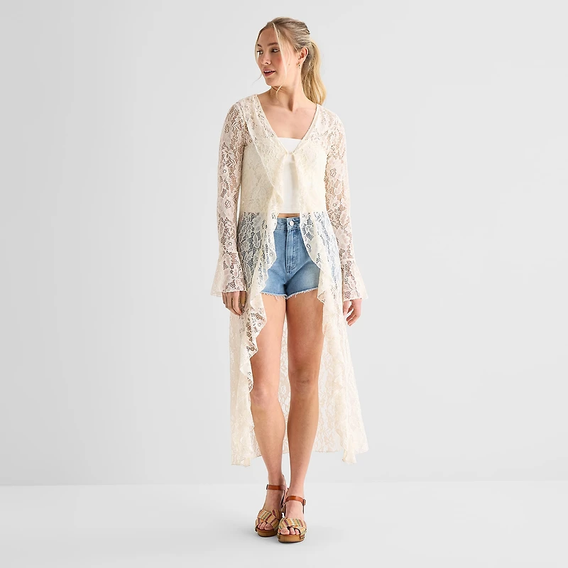 Forever 21 Womens Juniors Long Sleeve Button Cardigan