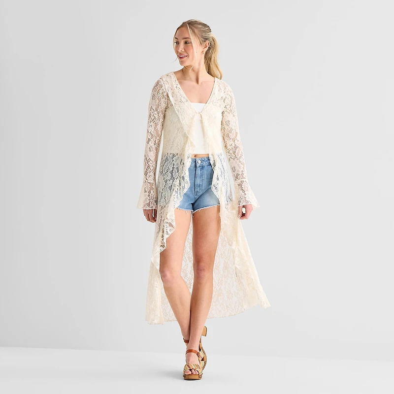 Forever 21 Womens Juniors Long Sleeve Button Cardigan