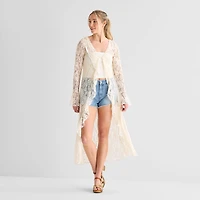 Forever 21 Womens Juniors Long Sleeve Button Cardigan
