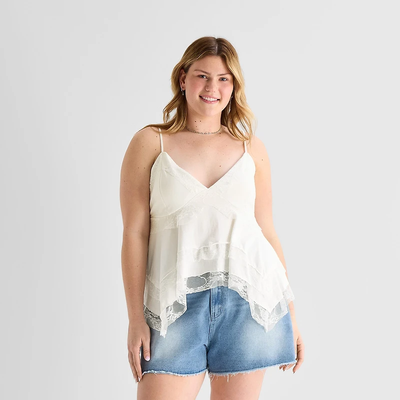 Forever 21 Womens Juniors Plus Sleeveless Babydoll Top