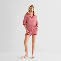 Forever 21 Womens Juniors Elbow Sleeve Polo Shirt