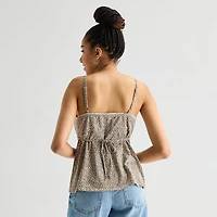 Arizona Womens Juniors Sleeveless Babydoll Top