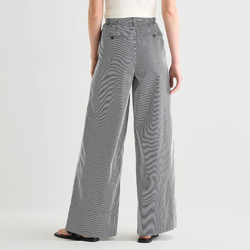 Worthington Womens Wide Leg High Rise Trouser
