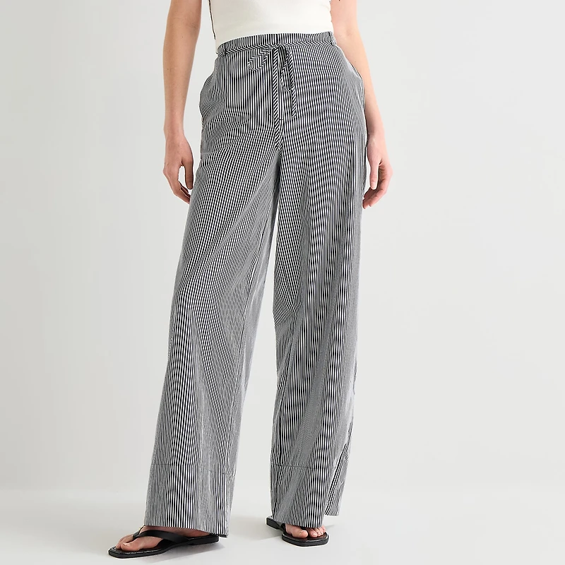 Worthington Womens Wide Leg High Rise Trouser