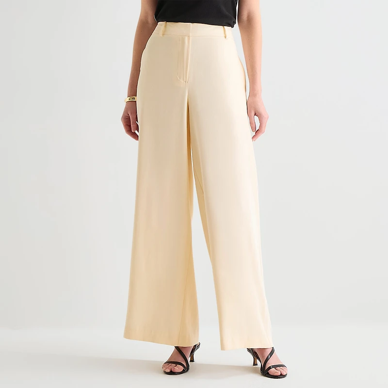 Worthington Womens Wide Leg High Rise Trouser