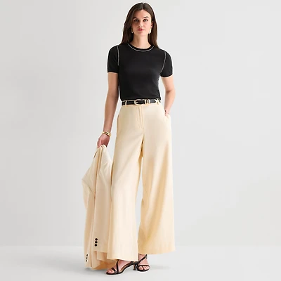Worthington Womens Wide Leg High Rise Trouser