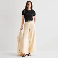 Worthington Womens Wide Leg High Rise Trouser
