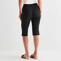Worthington Womens Cinched High Rise Capri Pant