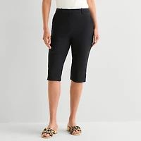 Worthington Womens Cinched High Rise Capri Pant