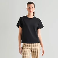 Worthington Womens Crew Neck Short Sleeve T-Shirt